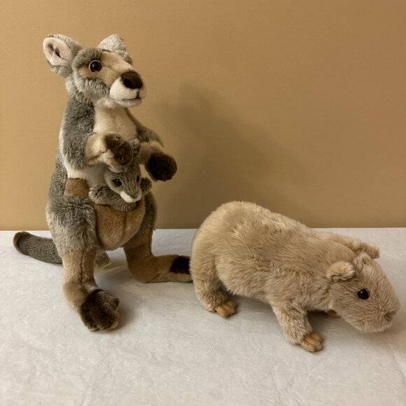 2 SOS Save Our Space Plush Toys / Kangaroo with Joey and Capybara - Picture 1 of 12